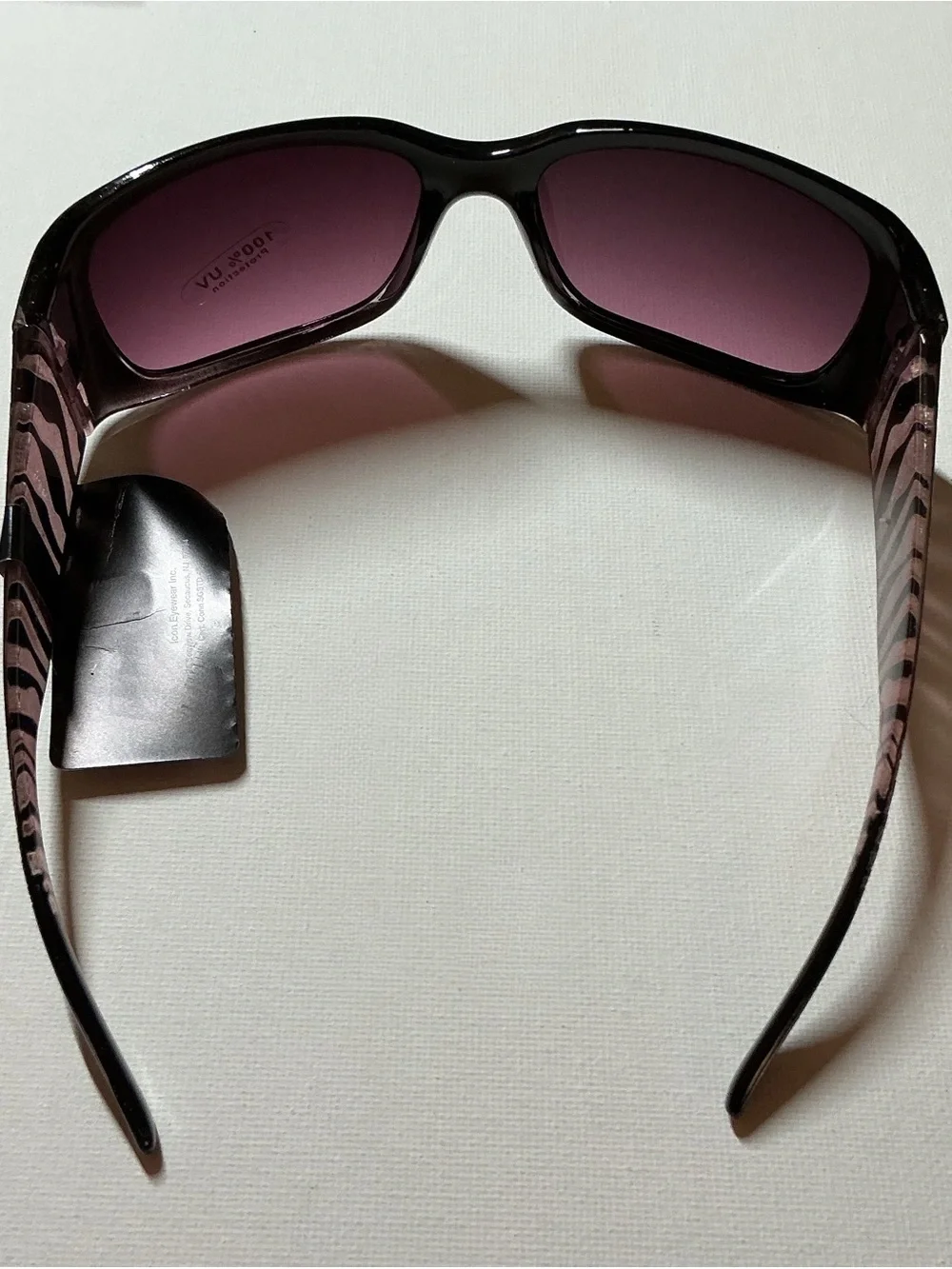 Rampage Fuchsia Zebra Printed Sunglasses with Purple-Tinted Lenses